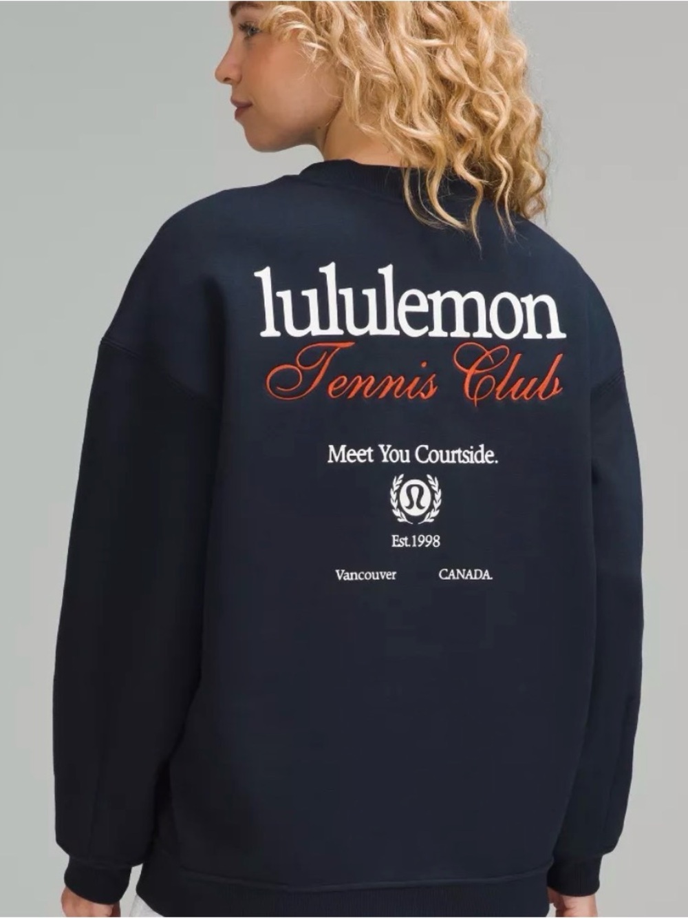 Lululemon Heavyweight Fleece Pullover Tennis Club Crewneck Sweatshirt XL Navy